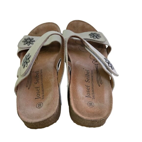 Josef Seidel Tonga '04 Sandal Cork Leather Comfort Hook And Loop Closure Size 39 - Picture 5 of 10